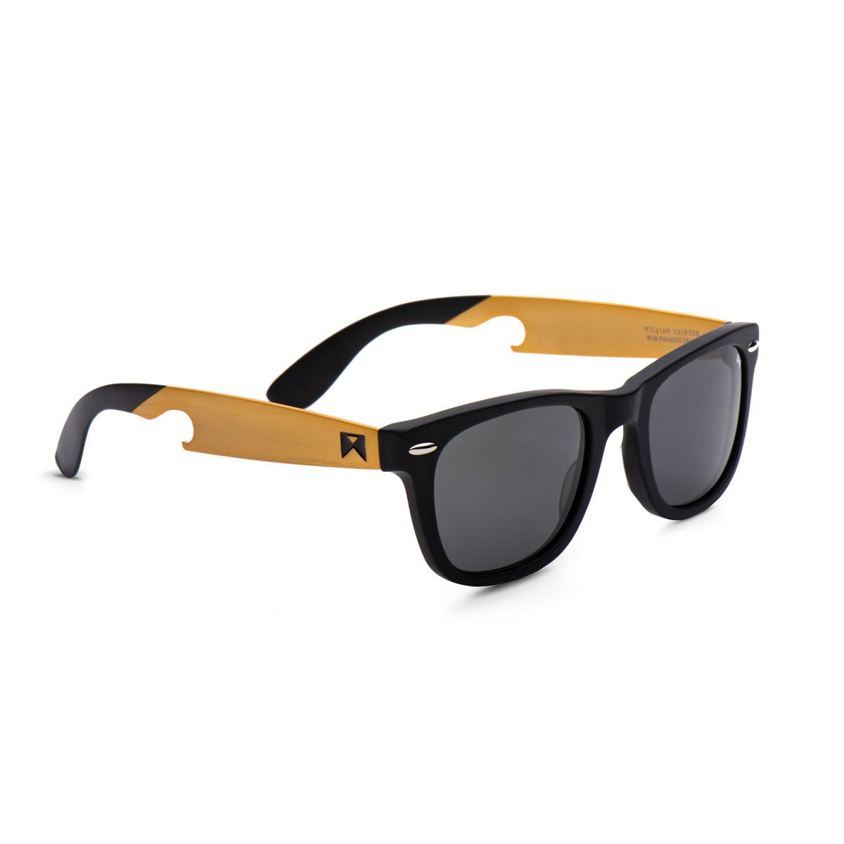 The Gold Hook: Gold Titanium Sunglasses With a Bottle Opener | William Painter