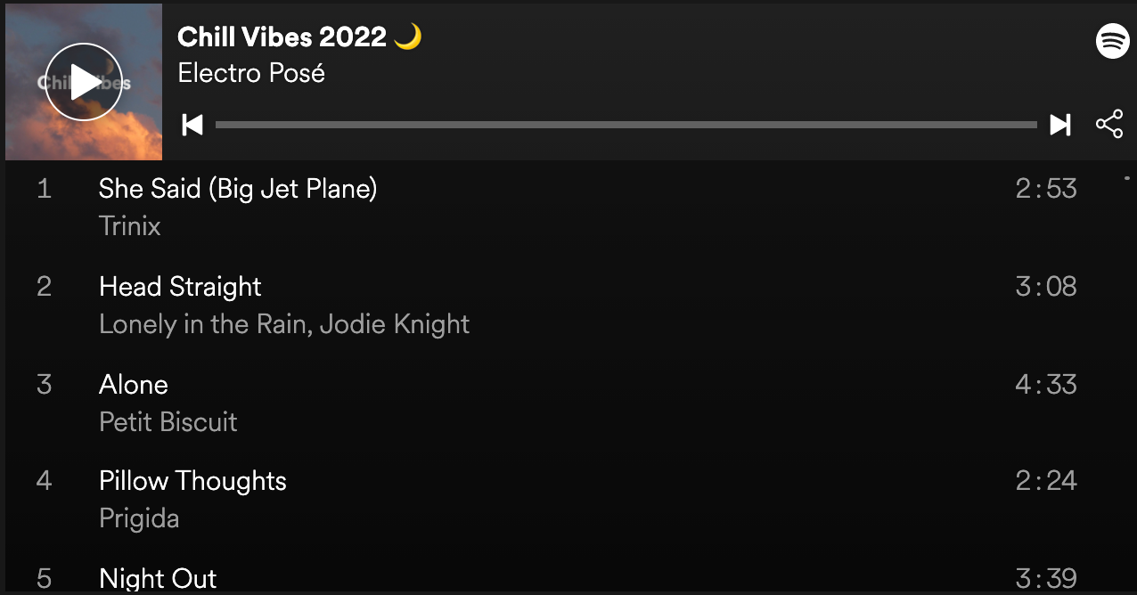 Chill Vibes 2022 playlist on Spotify