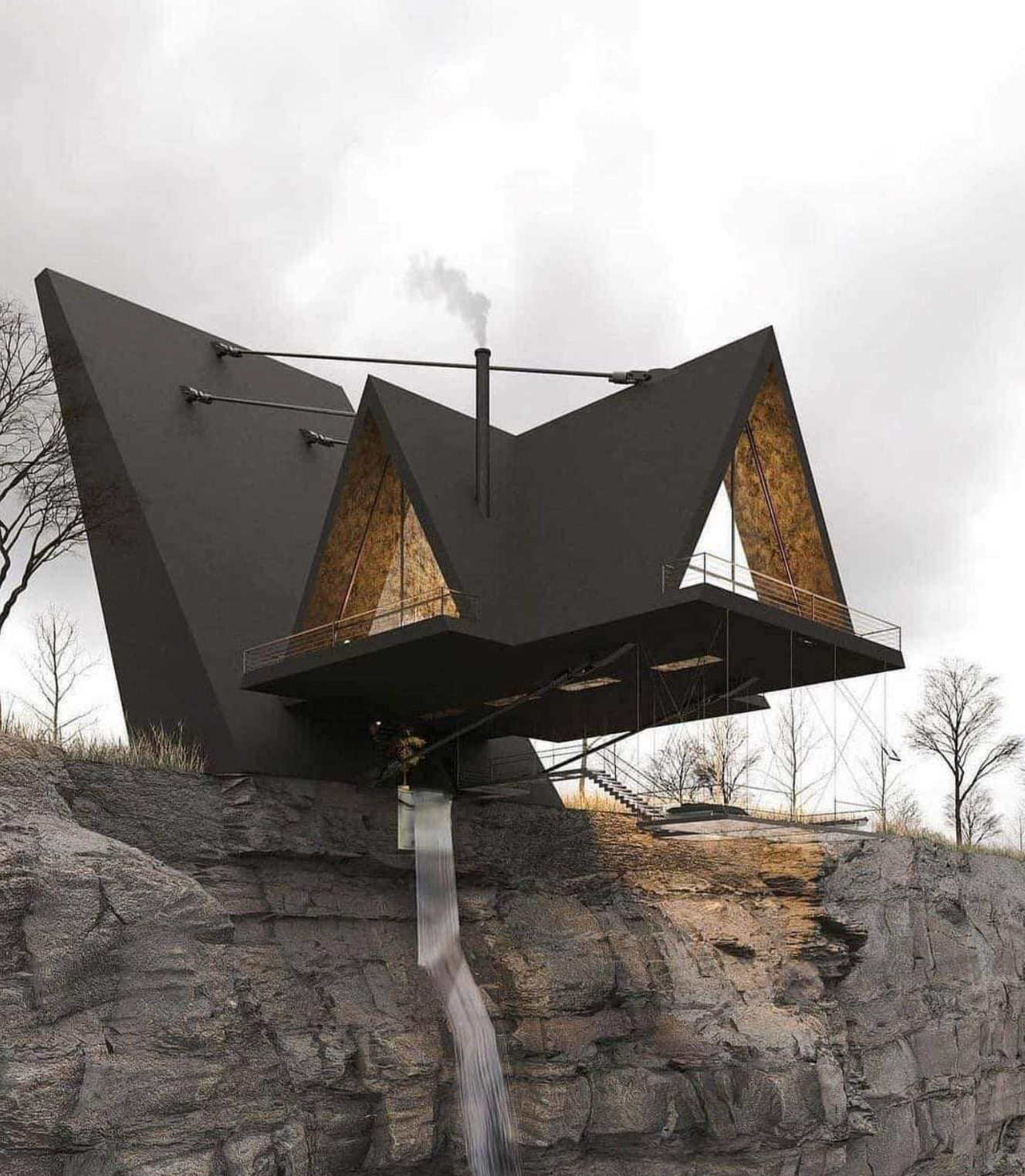Suspended Black House of dreams... or nightmares?