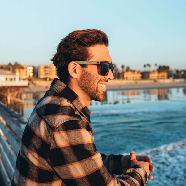 Hughes Sunglasses William Painter Aviator Sunglasses Gold Titanium